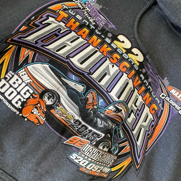 Nascar, thunder, racing pullover hoodie, big dog, 2X - like new - Picture 2 of 5